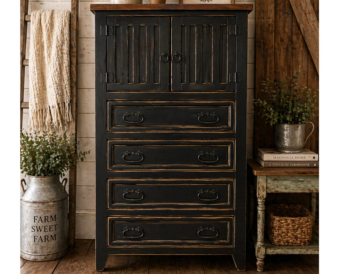 Las Cruces Walnut Black Chest