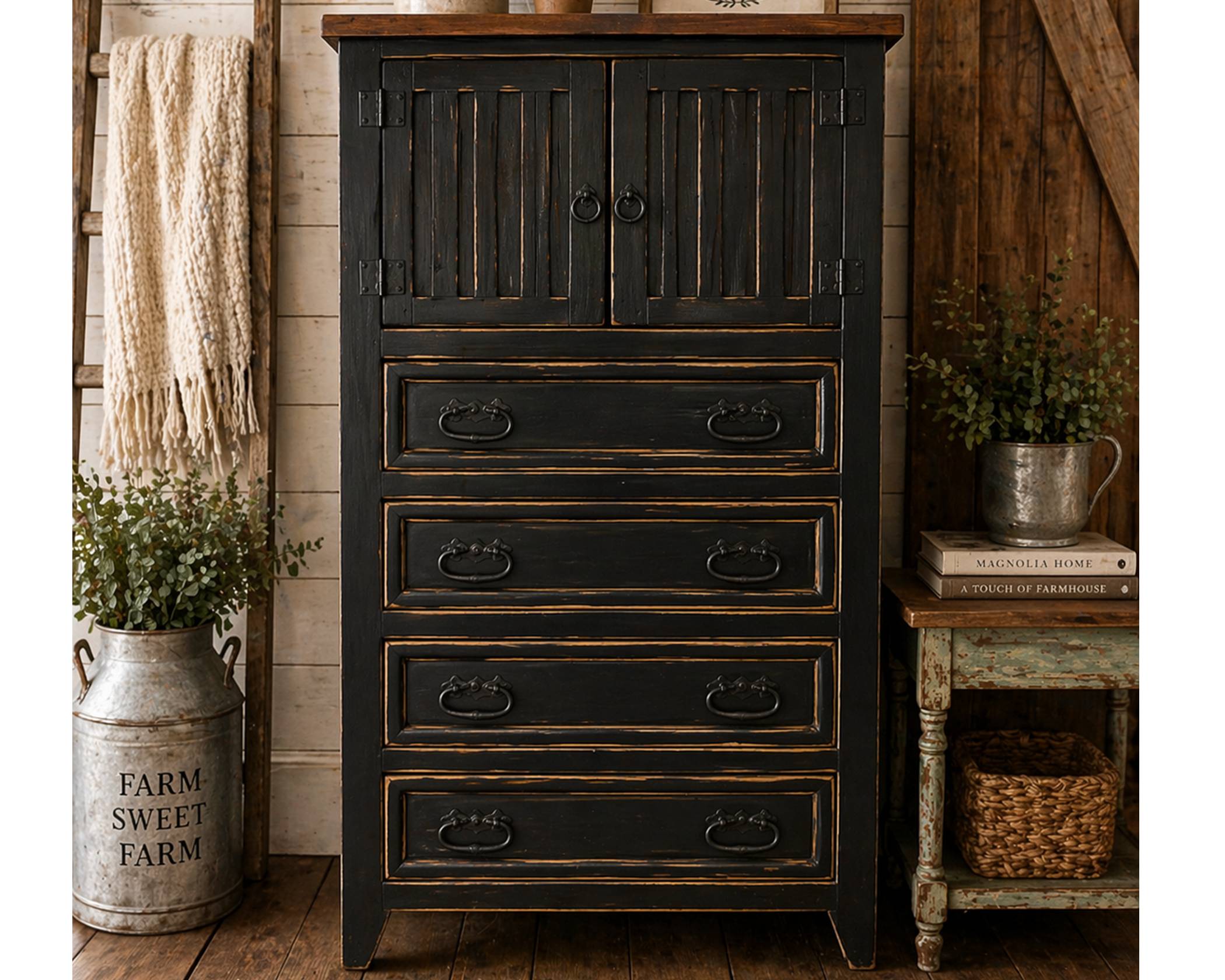 Las Cruces Walnut Black Chest