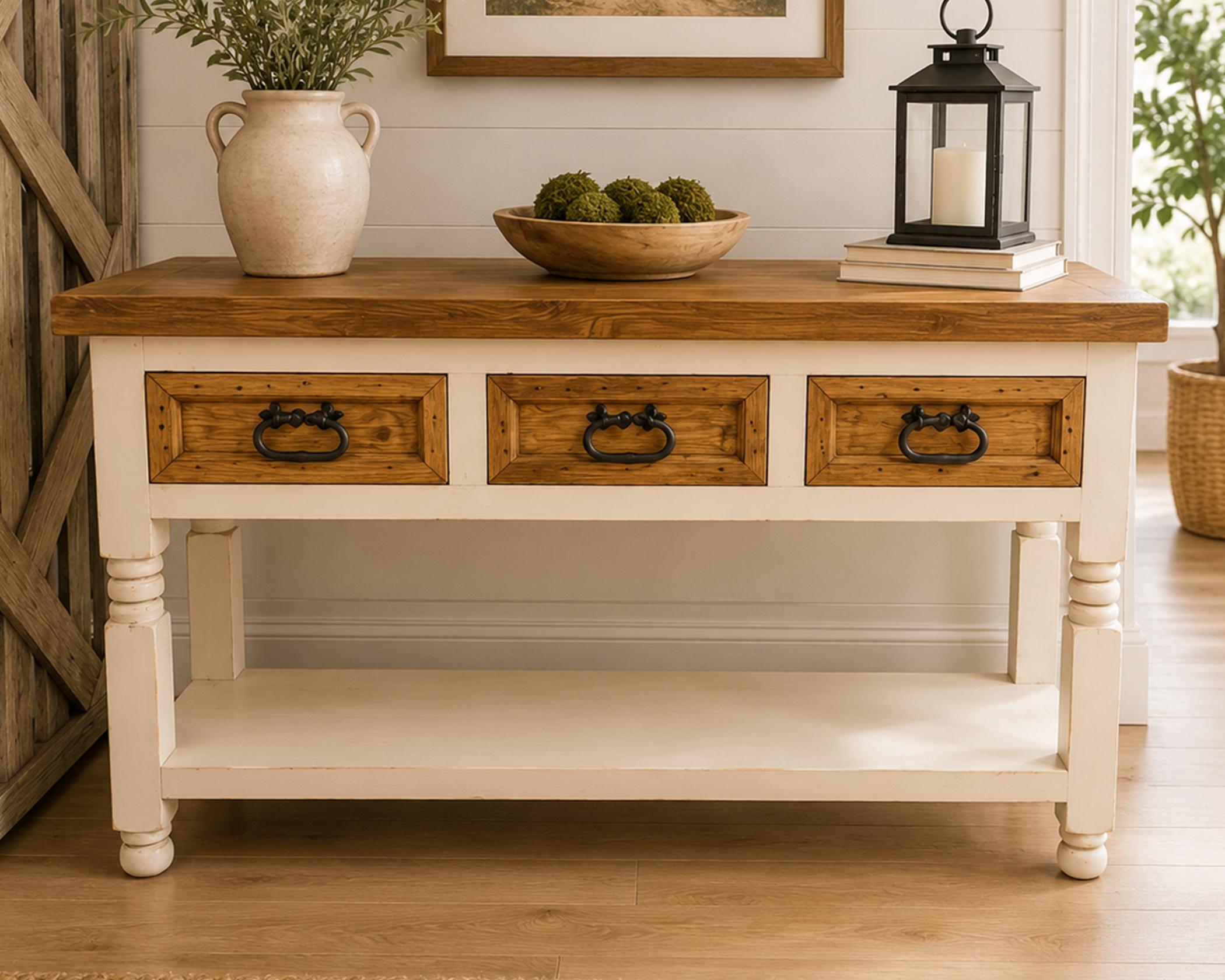 Sebastian Console Nogal/White