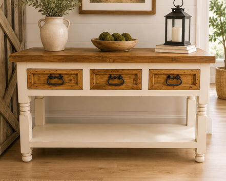 Sebastian Console Nogal/White