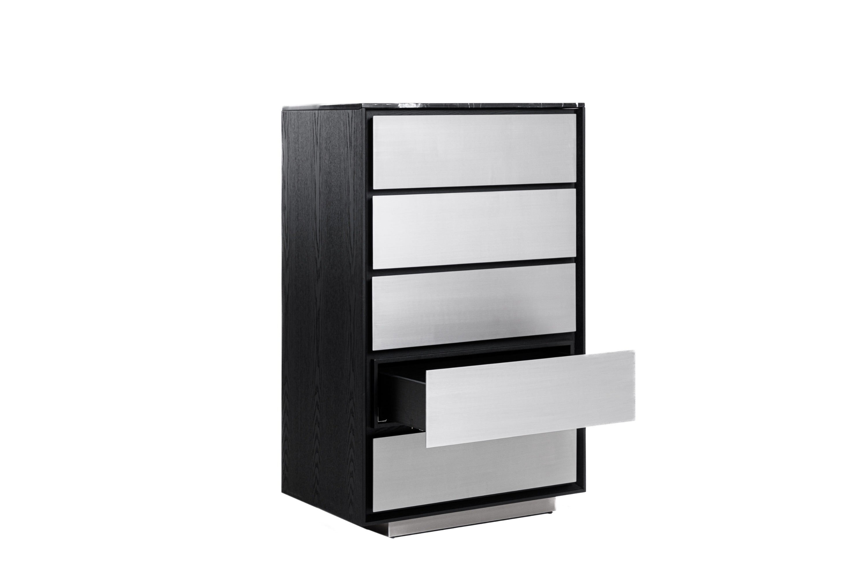 Concord - Modern Black Marble + Black Ash + Aluminum Chest - image 5