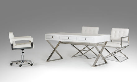 Congress Transitional White Crocodile Office Desk - image 4