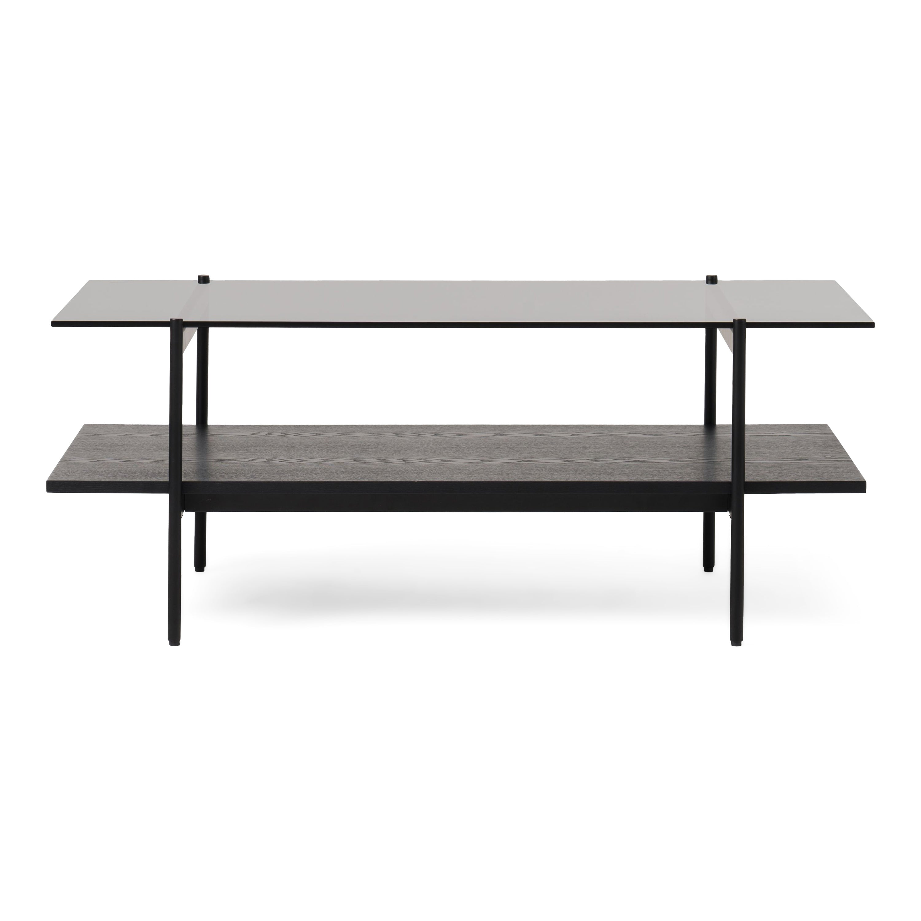 Conley - Mid-Century Modern Grey Glass + Black Ash Coffee Table - image 5