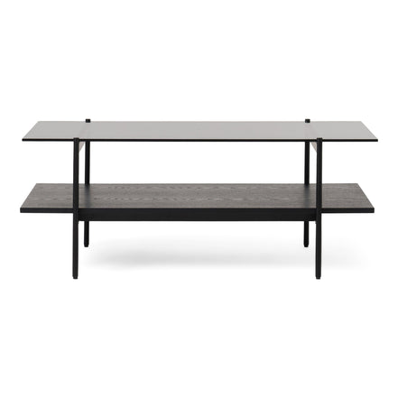Conley - Mid-Century Modern Grey Glass + Black Ash Coffee Table - image 5