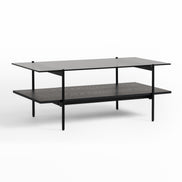 Conley - Mid-Century Modern Grey Glass + Black Ash Coffee Table - image 2