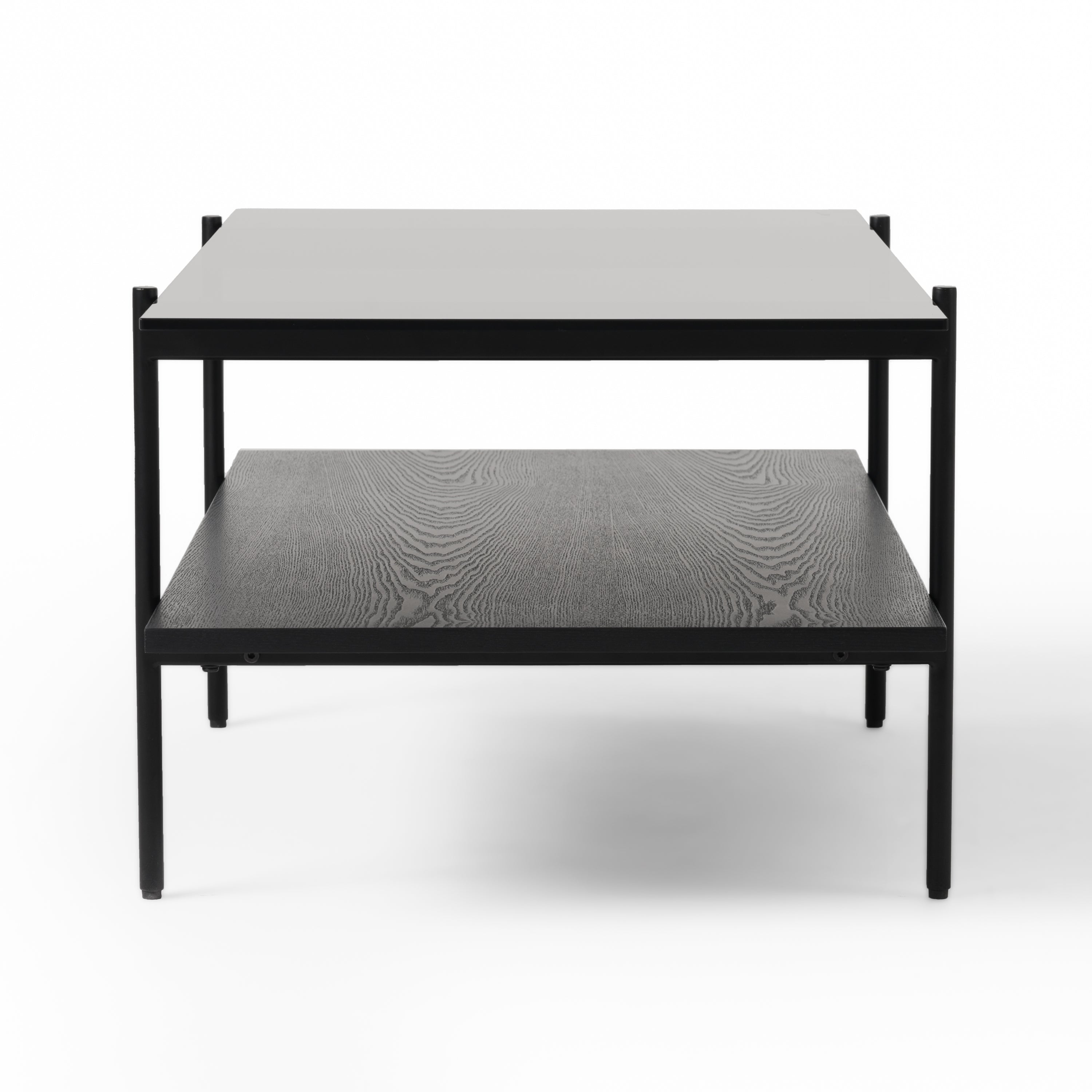 Conley - Mid-Century Modern Grey Glass + Black Ash Coffee Table - image 3