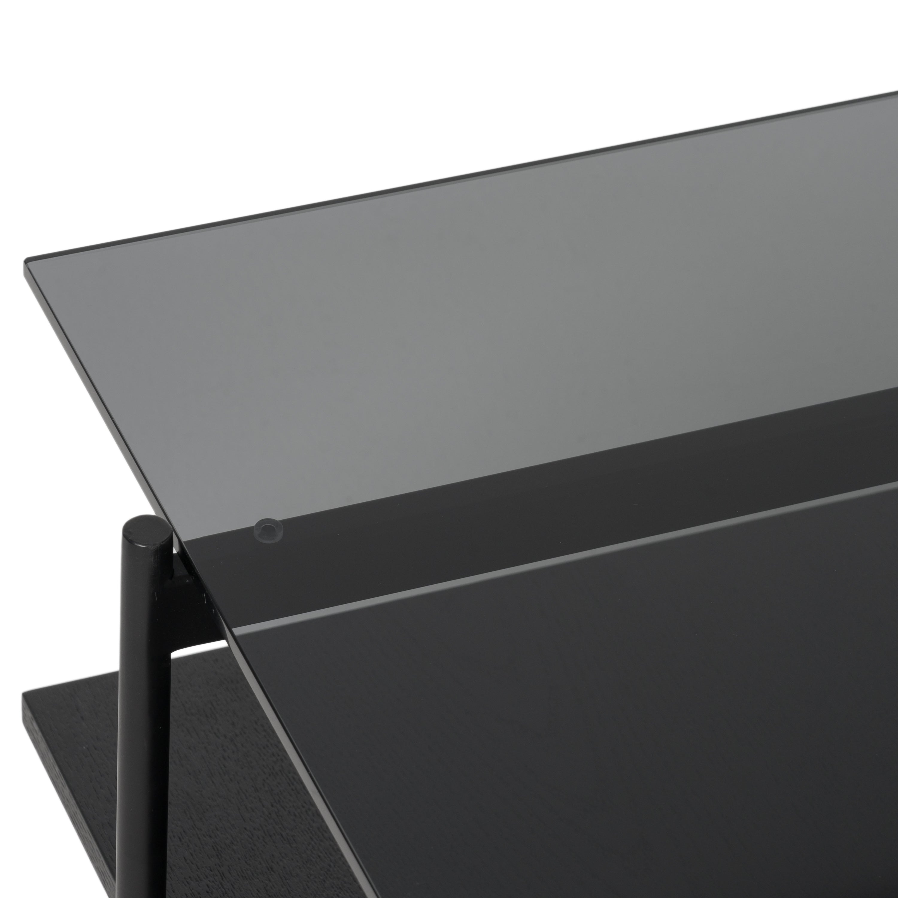 Conley - Mid-Century Modern Grey Glass + Black Ash Coffee Table - image 4