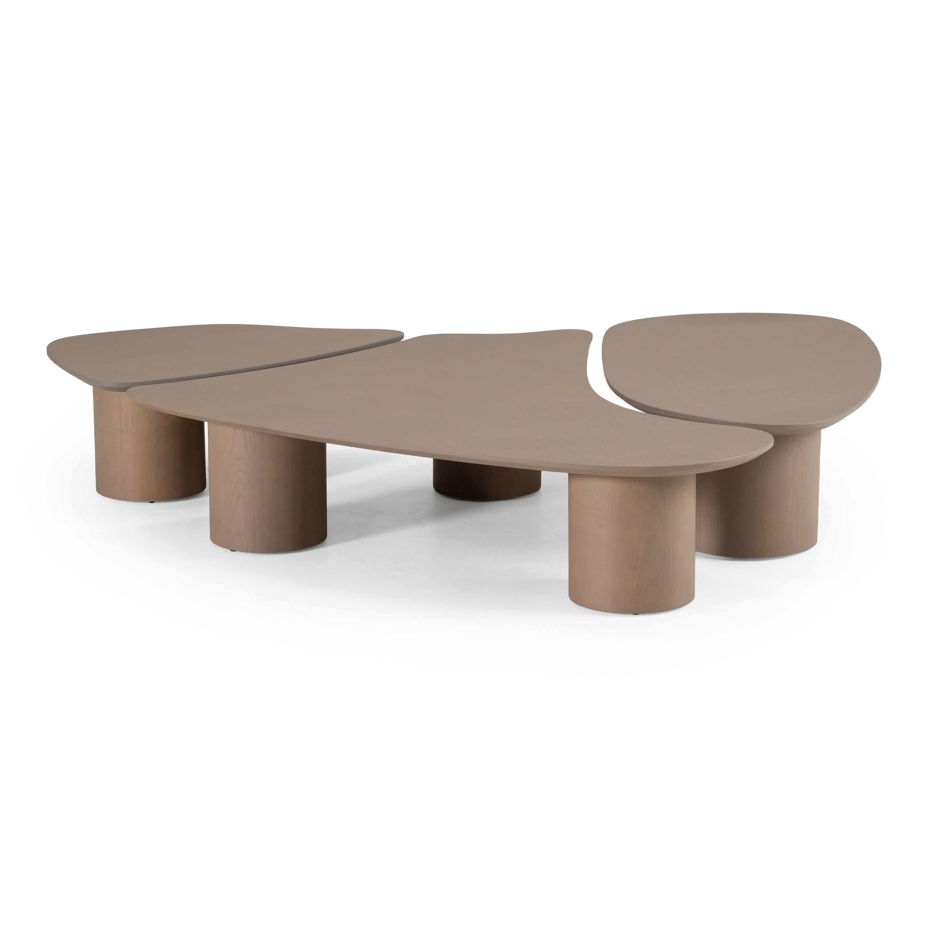Connie - Modern White Oak Nesting Coffee Table Set - image 2