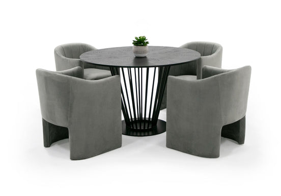 Conroy - Modern Black Round Dining Table