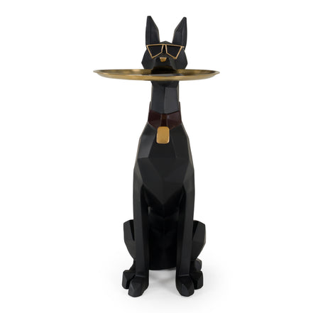 Cool Dog With Plate Modern Black + Gold Sculpture - image 2