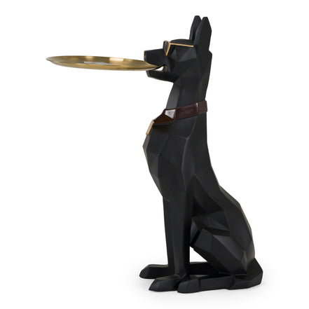 Cool Dog With Plate Modern Black + Gold Sculpture - image 4