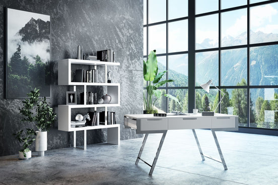 Maze Modern White High Gloss Bookcase - image 2