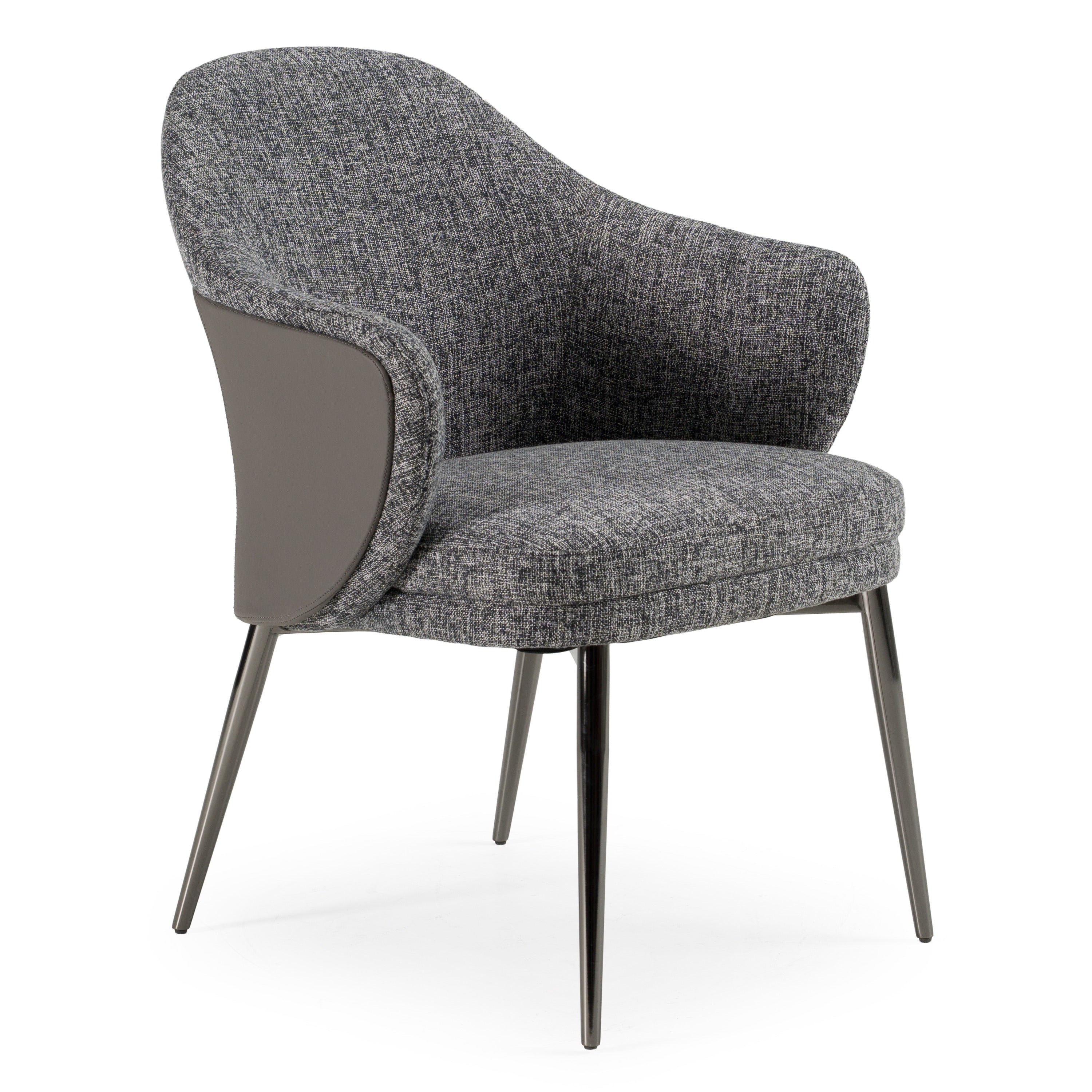 Cora - Modern Grey Fabric & Leatherette Dining Chair - image 4
