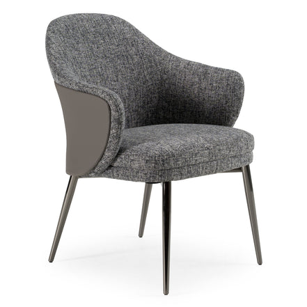 Cora - Modern Grey Fabric & Leatherette Dining Chair - image 4