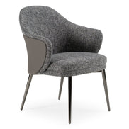 Skyline + Cora - Modern Black Crocodile + Grey Fabric & Leatherette Dining Set - image 2