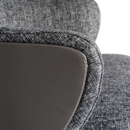 Skyline + Cora - Modern Black Crocodile + Grey Fabric & Leatherette Dining Set - image 3