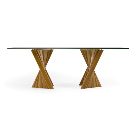Corbin Mid-Century Walnut & Glass Dining Table - image 2