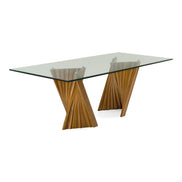 Corbin Mid-Century Walnut & Glass Dining Table - image 3