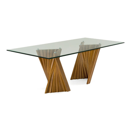 Corbin Mid-Century Walnut & Glass Dining Table - image 3