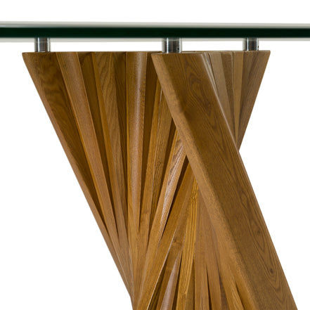 Corbin Mid-Century Walnut & Glass Dining Table - image 5