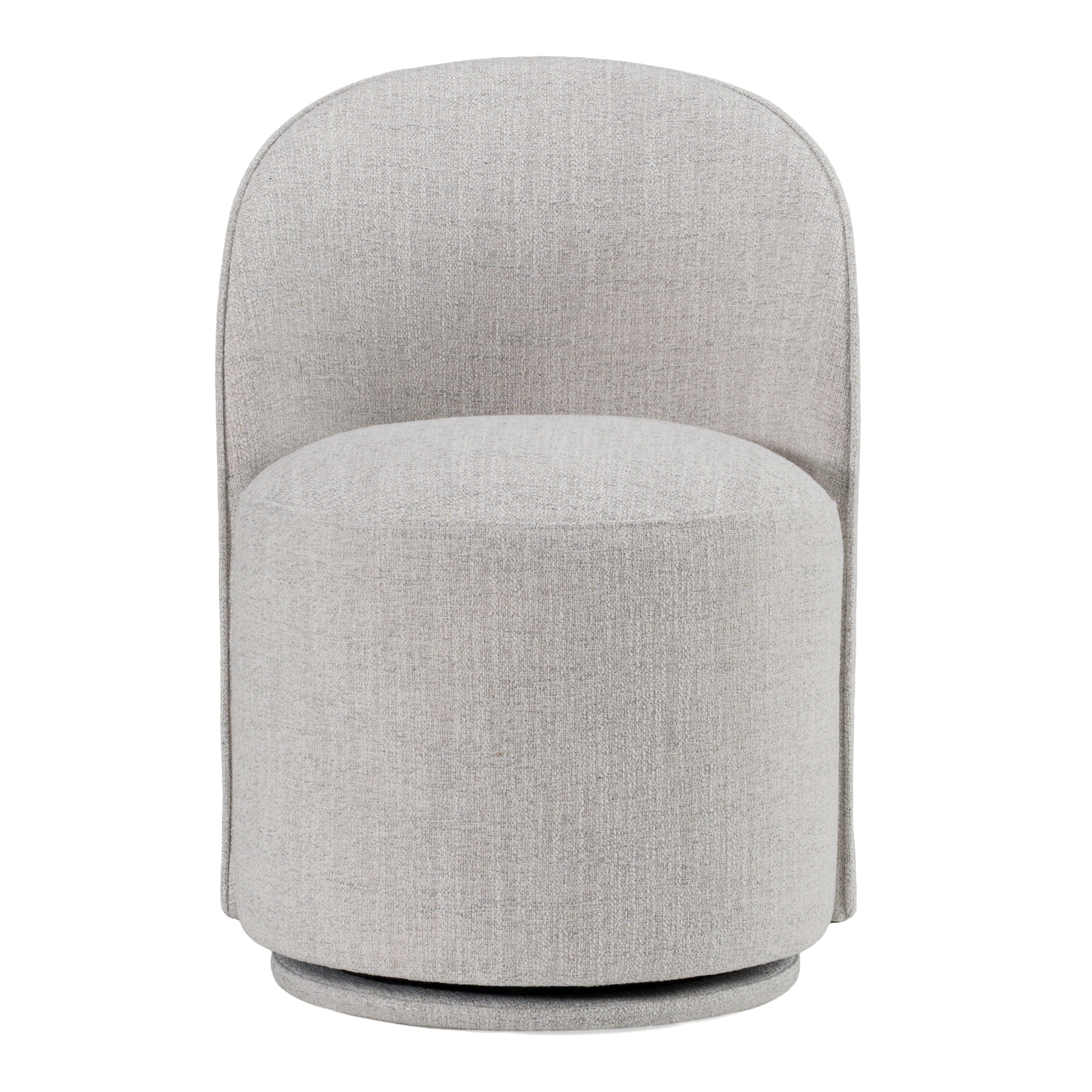 Correa - Modern Light Grey Fabric Swivel Dining Chair - image 2