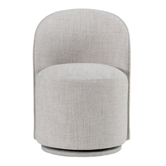 Correa - Modern Light Grey Fabric Swivel Dining Chair - image 2