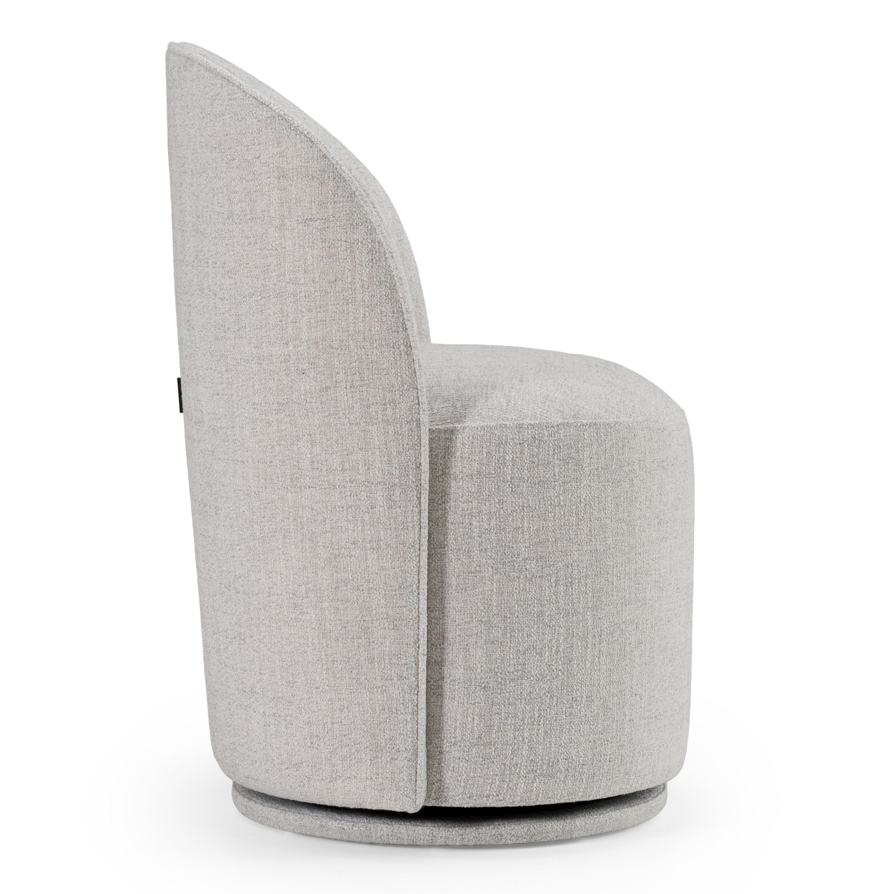 Correa - Modern Light Grey Fabric Swivel Dining Chair - image 3