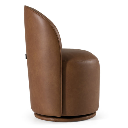 Correa - Modern Brown Vegan Leather Swivel Dining Chair - image 5