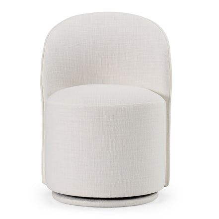 Correa - Modern White Fabric Swivel Dining Chair - image 2