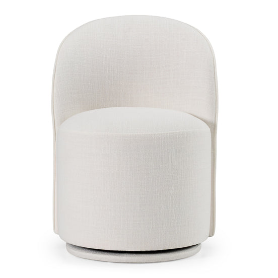 Correa - Modern White Fabric Swivel Dining Chair - image 2