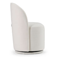 Correa - Modern White Fabric Swivel Dining Chair - image 3
