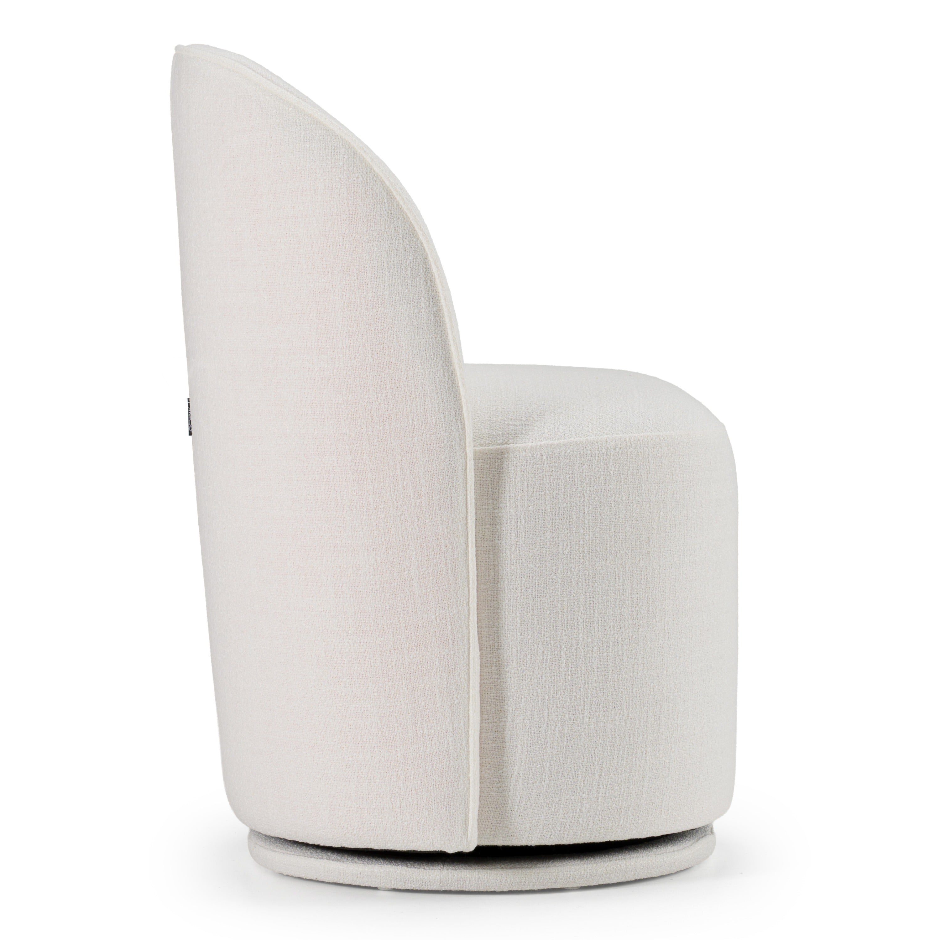Correa - Modern White Fabric Swivel Dining Chair - image 3