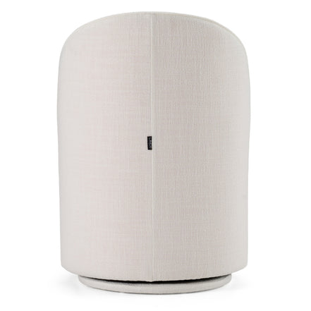 Correa - Modern White Fabric Swivel Dining Chair - image 4