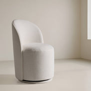 Correa - Modern White Fabric Swivel Dining Chair