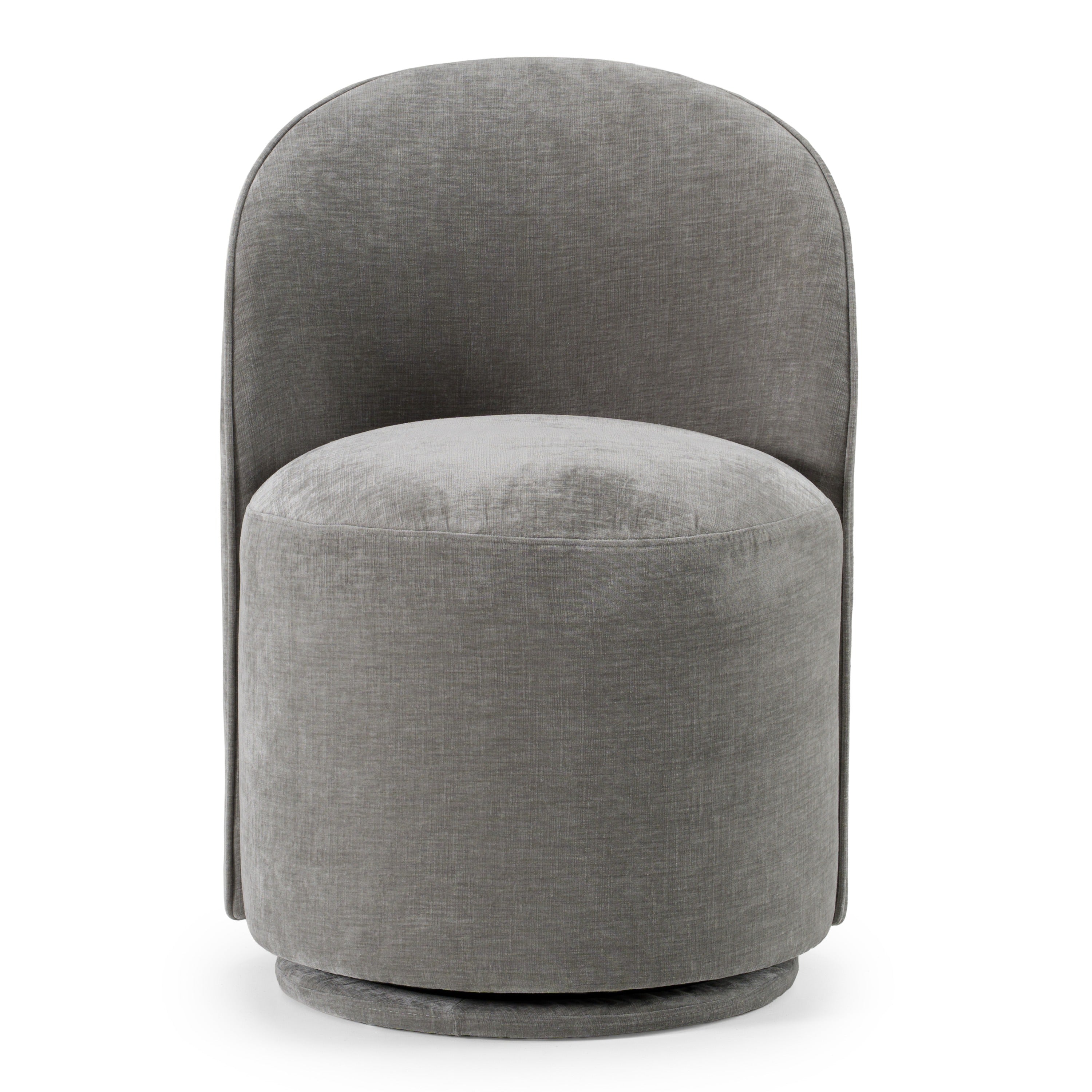 Correa - Modern Dove Grey Fabric Swivel Dining Chair - image 2