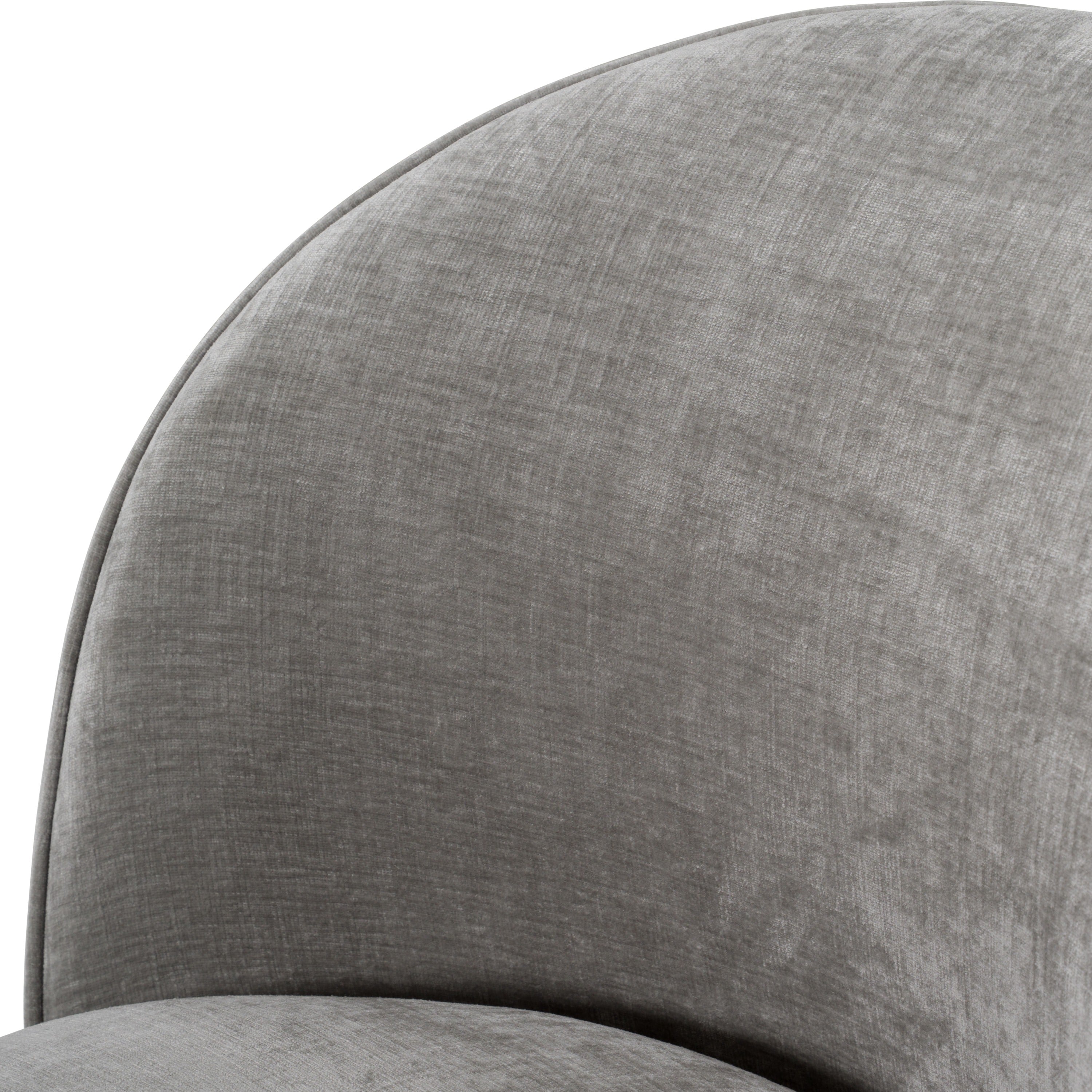 Correa - Modern Dove Grey Fabric Swivel Dining Chair - image 5