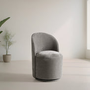 Correa - Modern Dove Grey Fabric Swivel Dining Chair