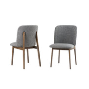 Costello - Mid-Century Modern Grey Fabric + Wenge Dining Chair (Set of 2) - image 2