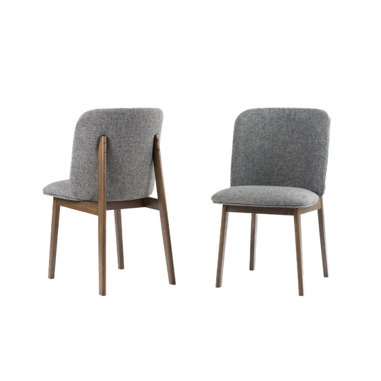 Costello - Mid-Century Modern Grey Fabric + Wenge Dining Chair (Set of 2) - image 2