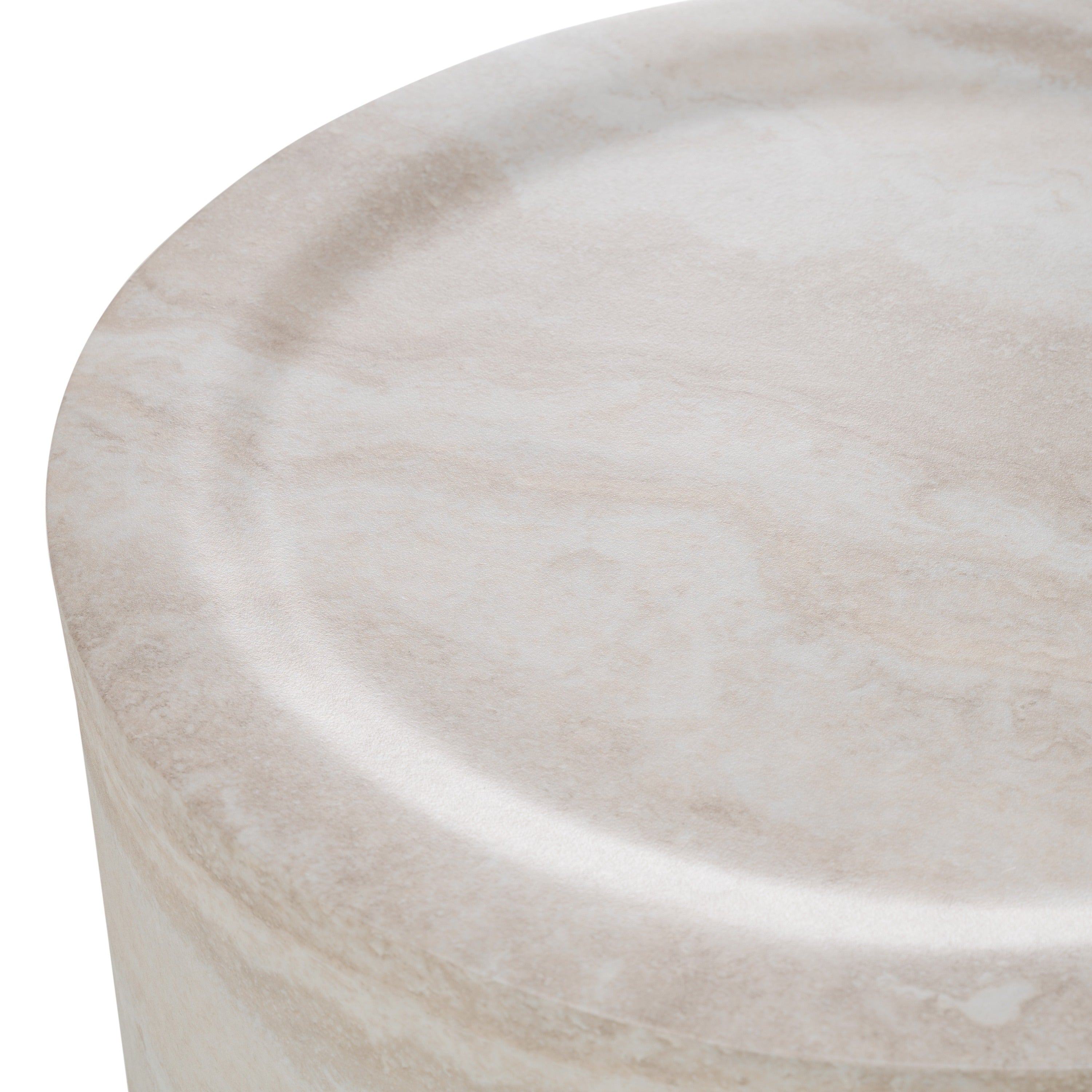 Cozad - Modern Faux Travertine Round End Table - image 4