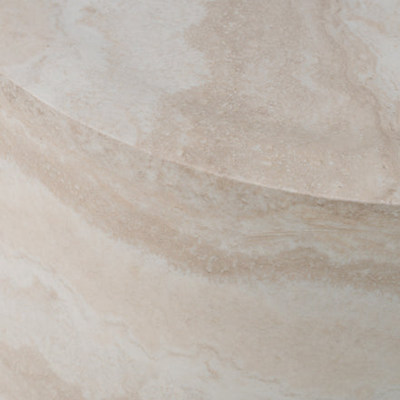 Cozad - Modern Faux Travertine Round End Table - image 5