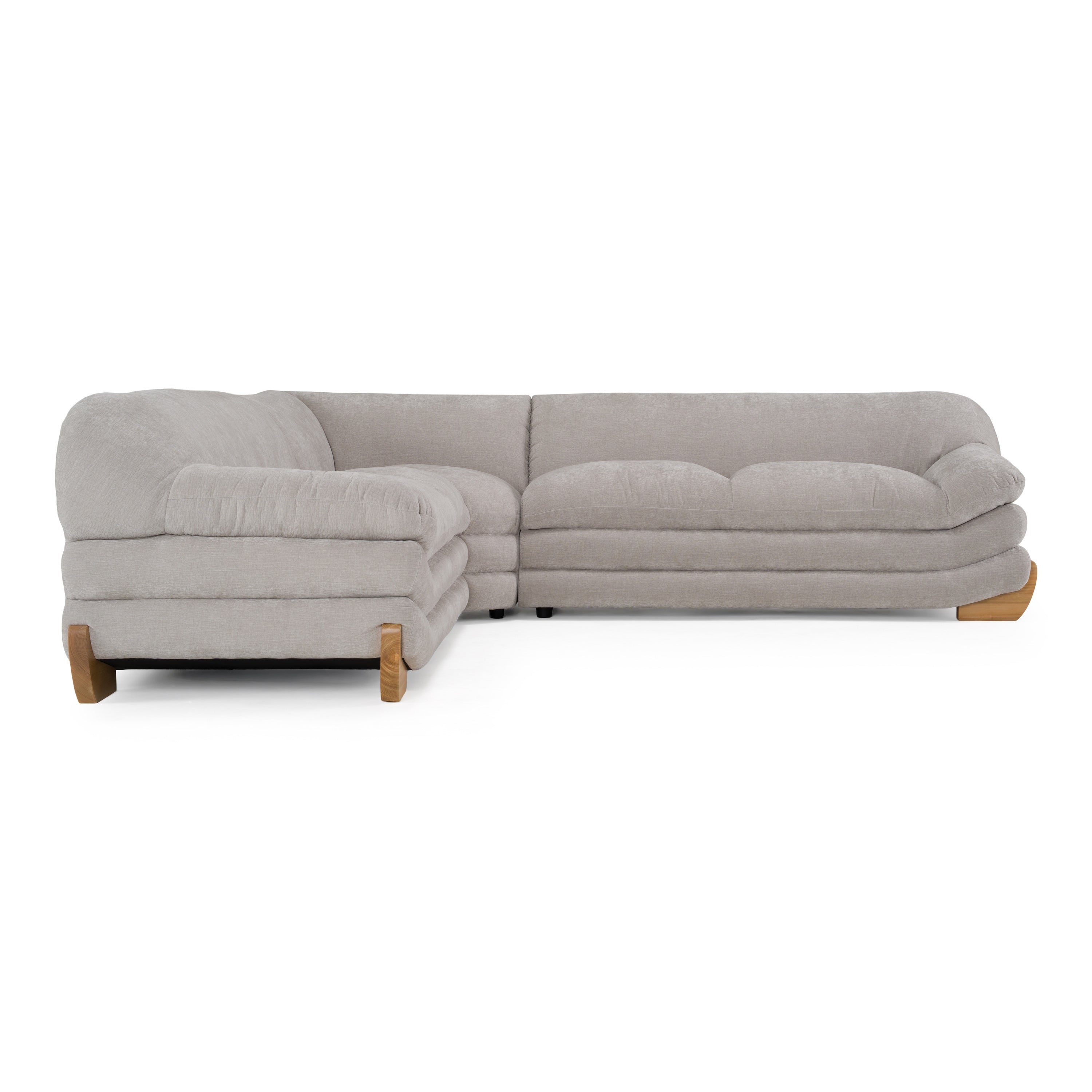 Crockett - Modern Light Grey Fabric Sectional Sofa - image 2