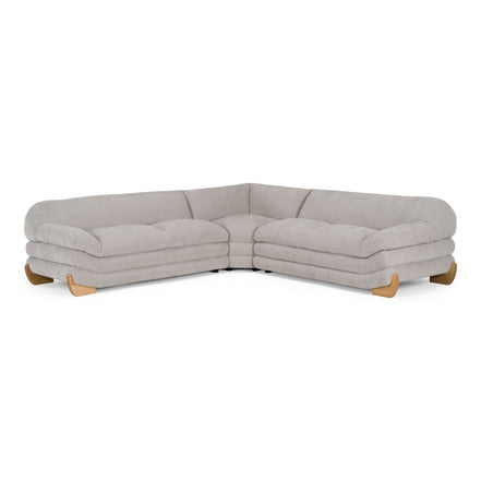 Crockett - Modern Light Grey Fabric Sectional Sofa