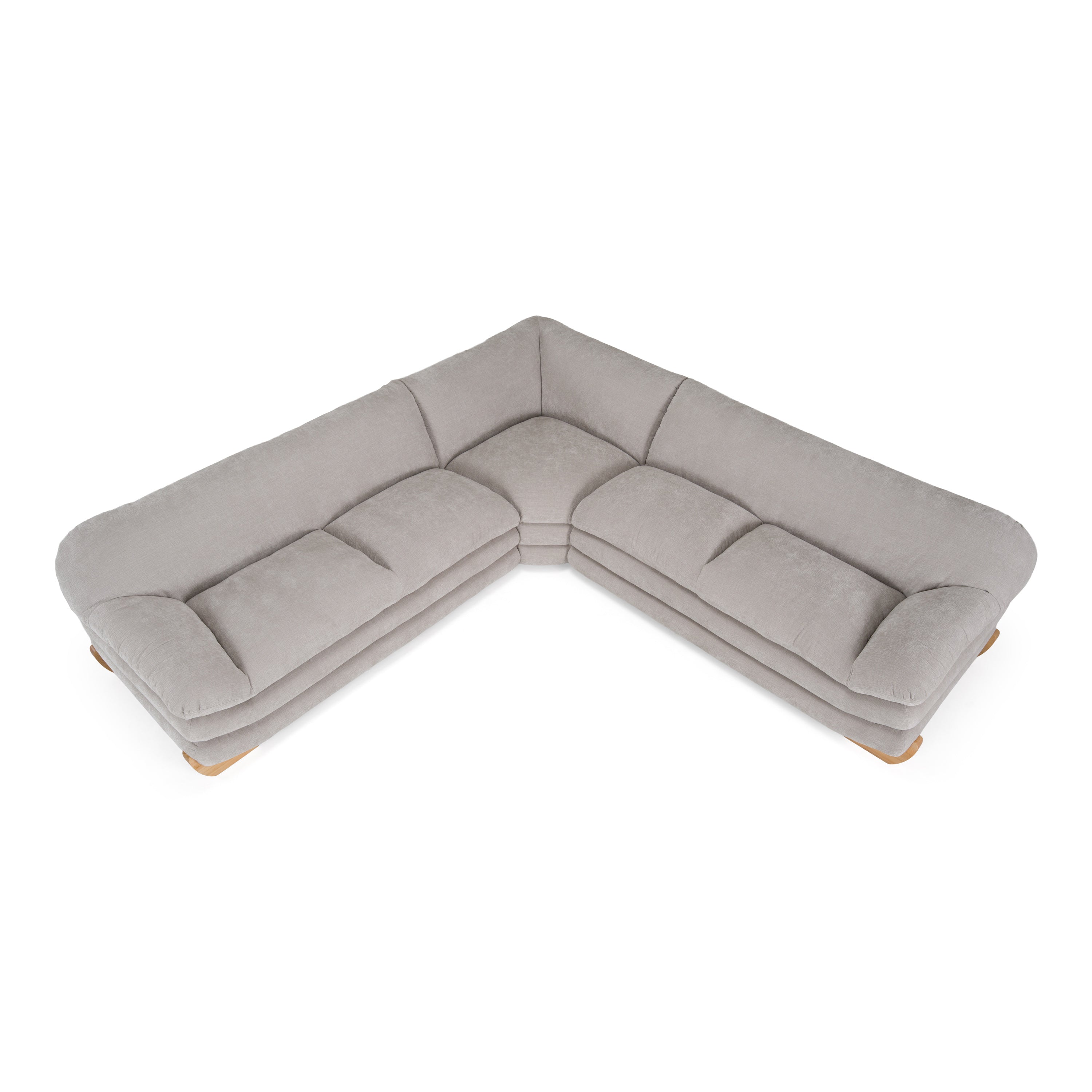 Crockett - Modern Light Grey Fabric Sectional Sofa - image 3