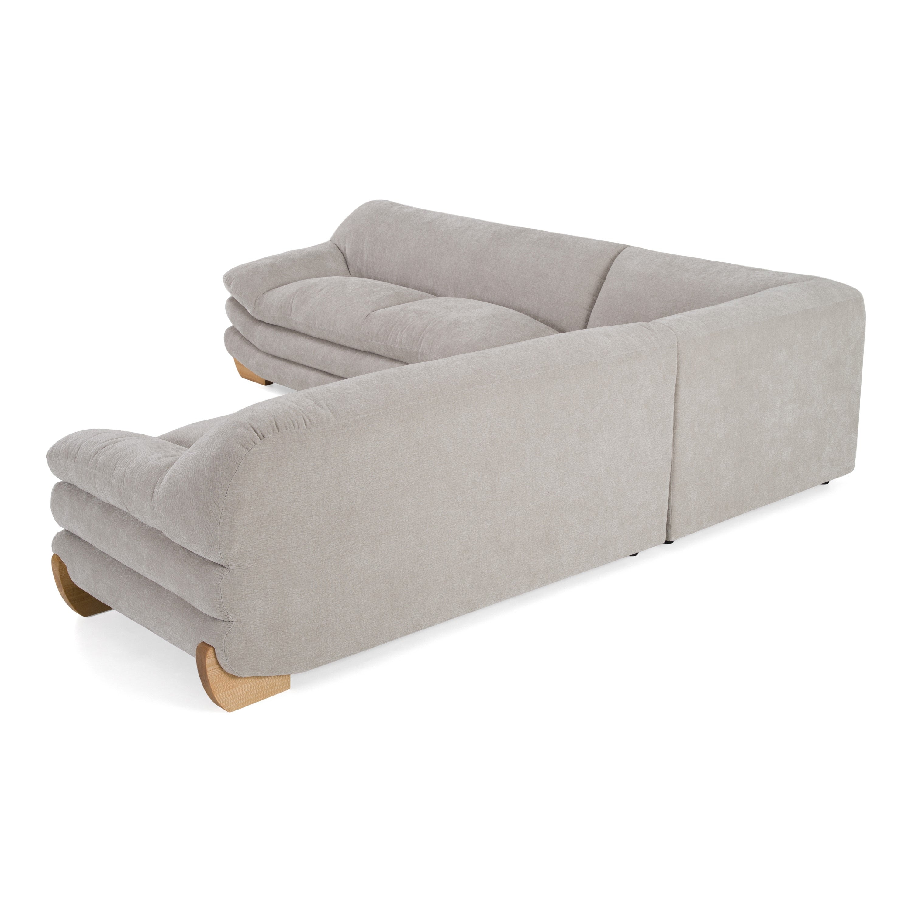 Crockett - Modern Light Grey Fabric Sectional Sofa - image 4