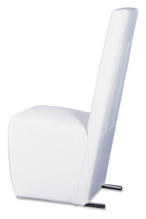 Maud Modern White Leatherette Dining Chair