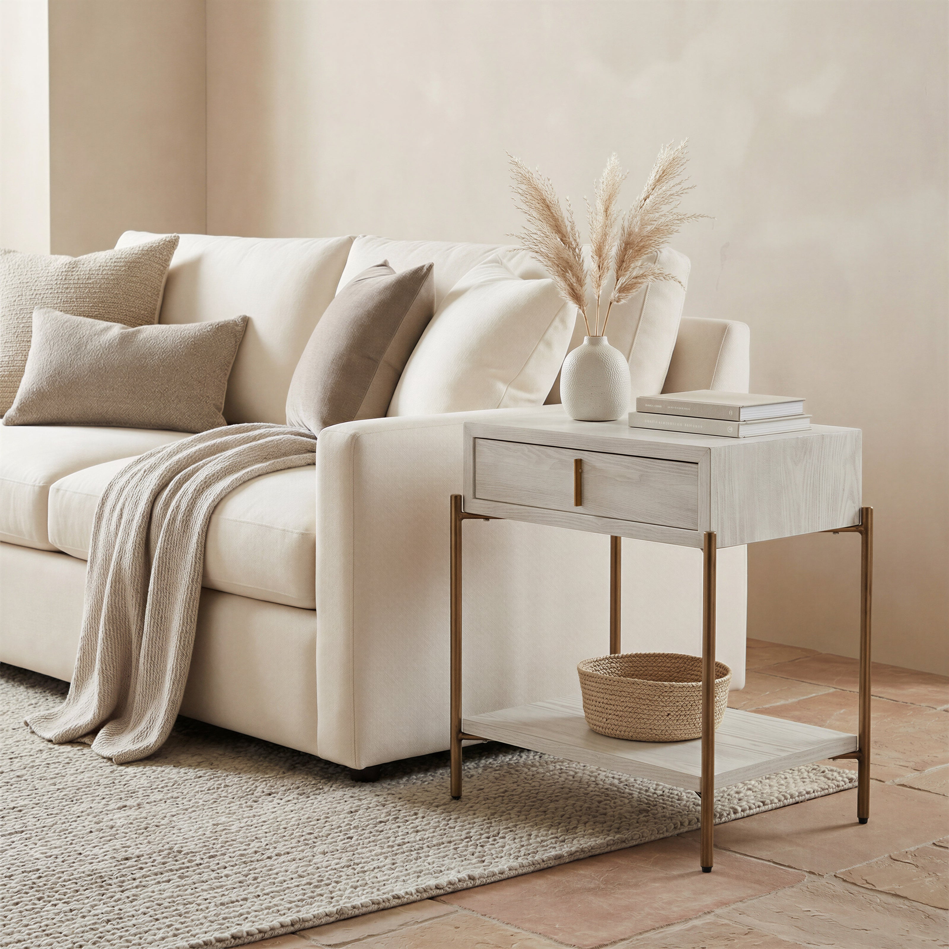 Yoru Side Table Oak White