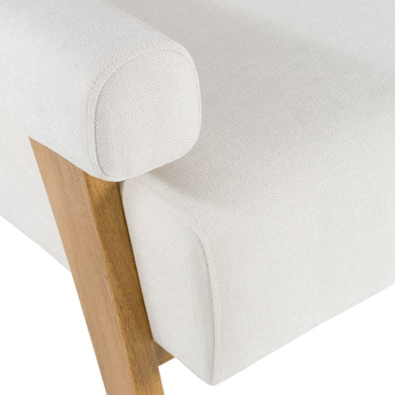 Cynthia - Modern White Fabric + Wood Accent Chair - image 5