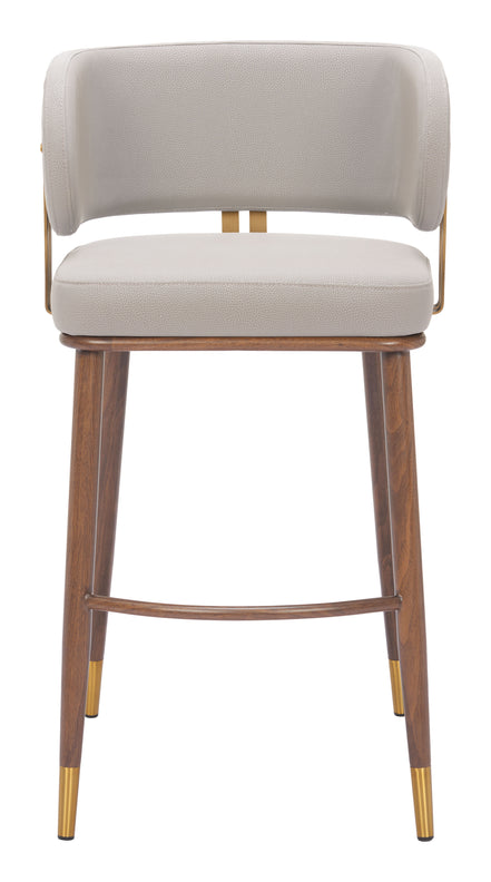Brew Barstool Beige & Walnut
