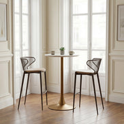 Silues Barstool (Set of 2) Taupe & Brown